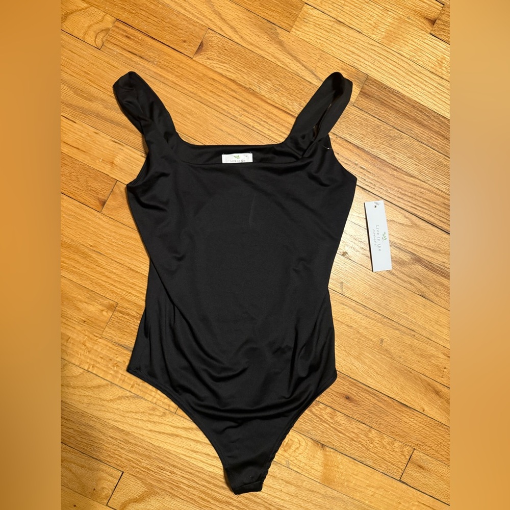 New w Tags Womens size L Black Bodysuit